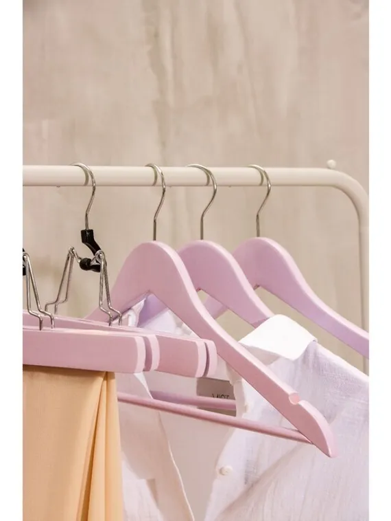 Вешалка деревянная для одежды SAVANNA «Тэри», 44,5×23×1,2 см, цвет сиреневый