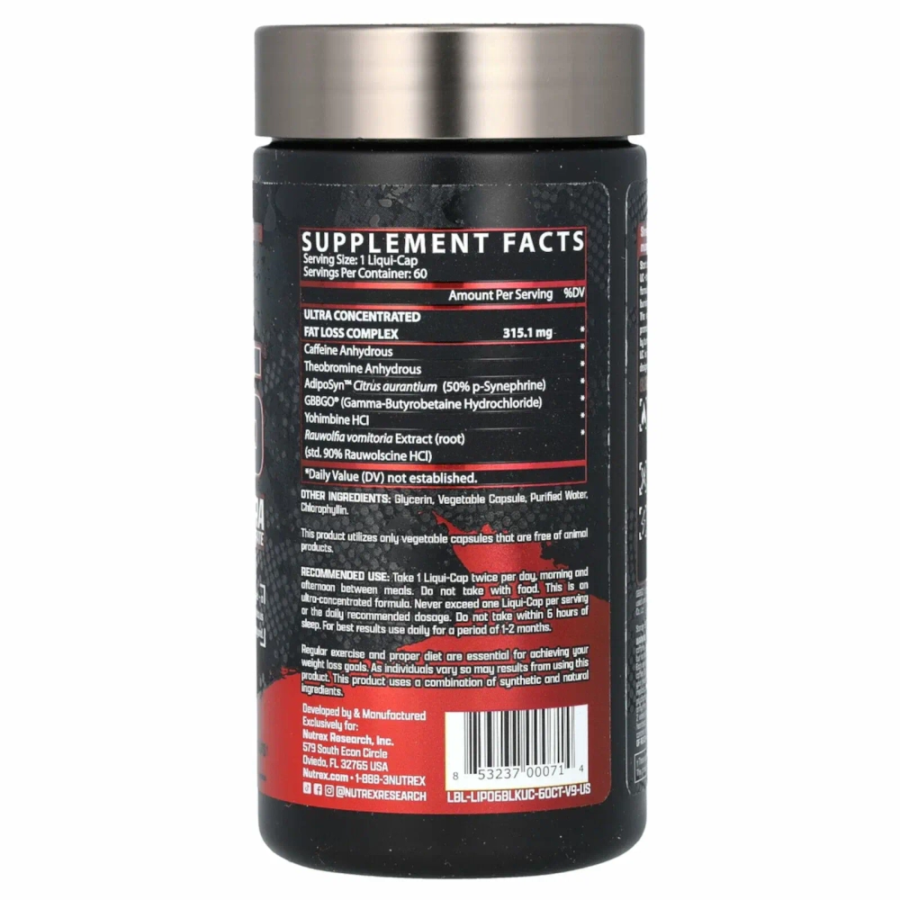 Жиросжигатель Nutrex Lipo-6 Black Ultra Concentrate 60 капсул