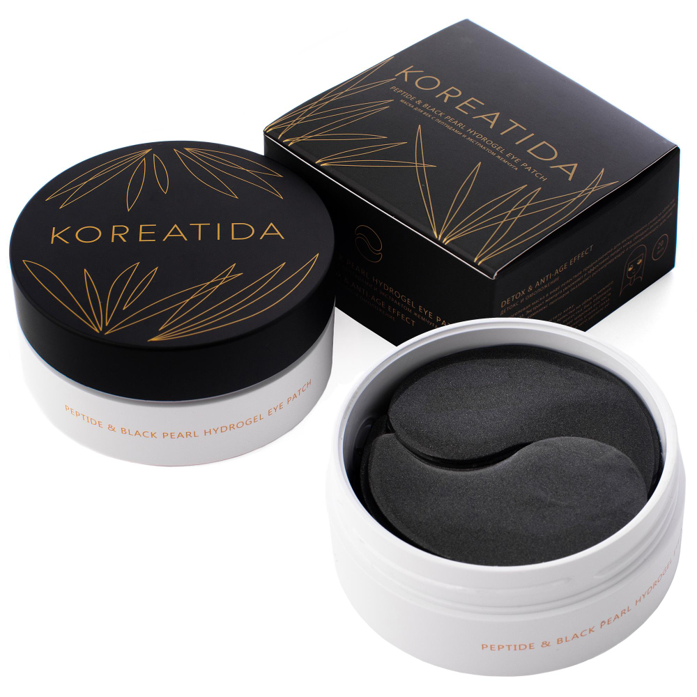 Koreatida Гидрогелевые патчи для глаз с пептидами и экстрактом жемчуга Peptide & Black Pearl Hydrogel Eye Patch, 60 шт
