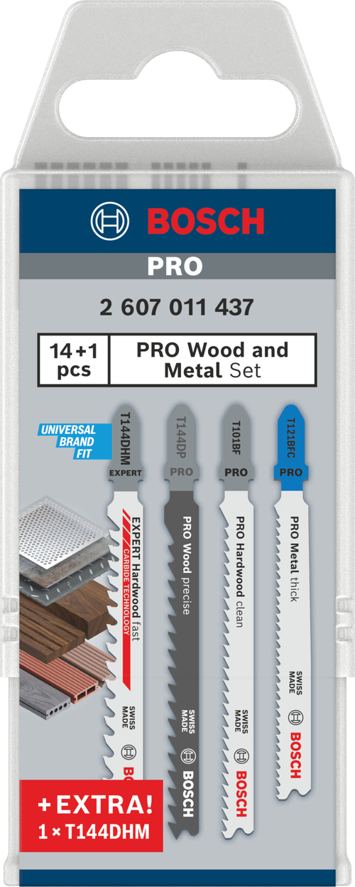 Набор пилок для лобзика по дереву и металлу BOSCH 2607011437