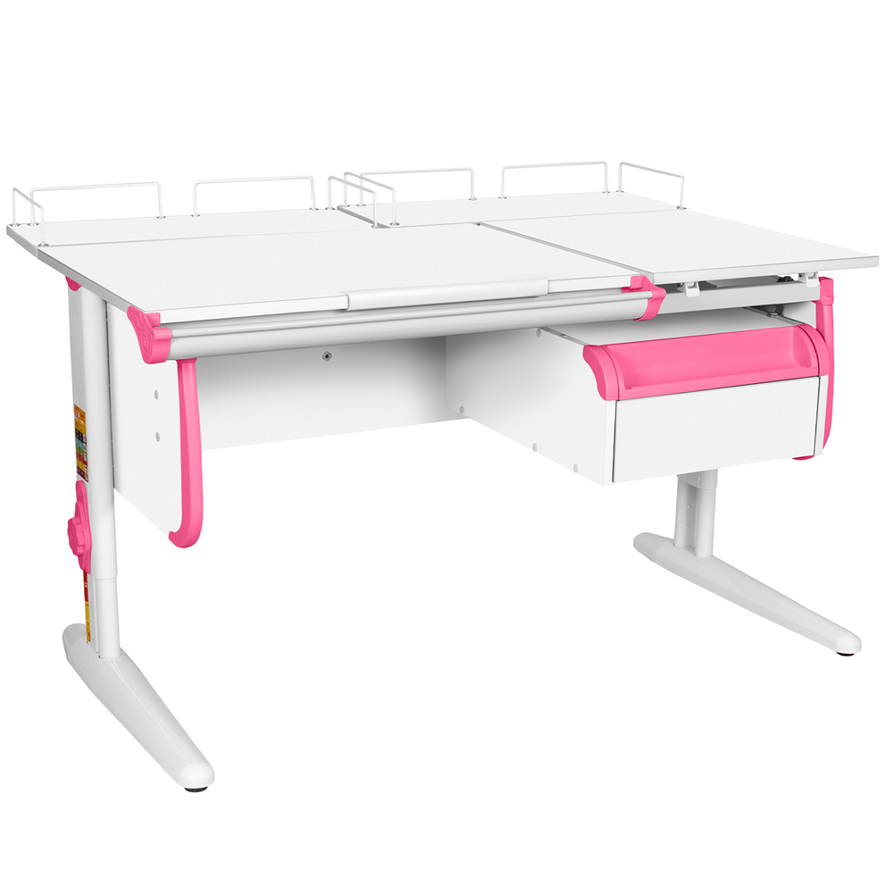 Растущая парта Дэми СУТ 25 с задними полками СУТ.15.210 и навесной тумбой (1200×880 мм)