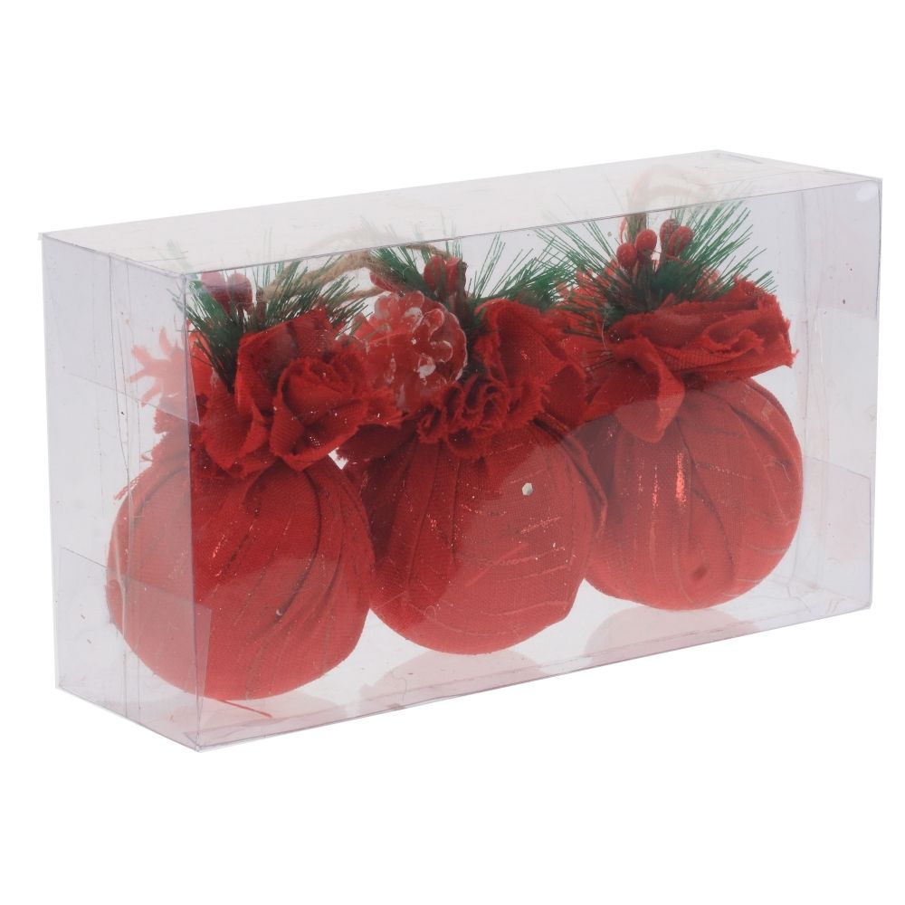 GAEM Набор из 3шт Украшение новогоднее "Шар", D 6 см, L18 W6 H10 см