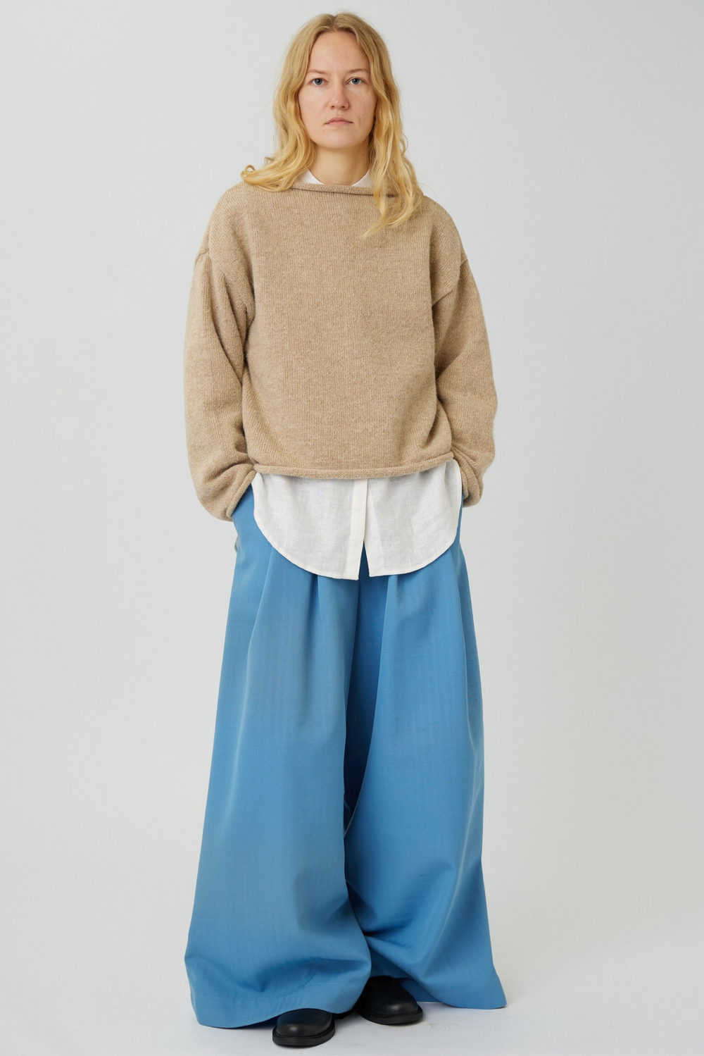 Кюлоты из голубой шерсти