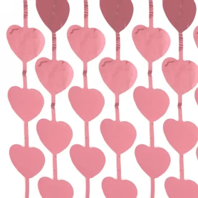 Занавес фольгированный «Сердце» ш1м, в2м (матовый), розовое золото