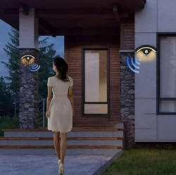 Светильник настенный светодиодный, бра, уличный фонарь с датчиком движения, влагозащищенный IP65,18 Вт, черный 4000K