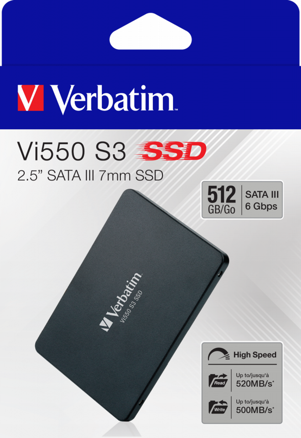 Внутренний SSD-накопитель Verbatim Vi550 S3 512 ГБ 2,5'' SATA III