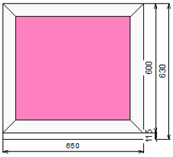 Пластиковое окно 600 х650 ТермА Эко с глухой створкой