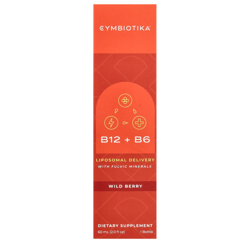 Cymbiotika, B12 + B6, липосомальное средство с фульвовыми минералами, лесные ягоды, 60 мл (2 жидк. унц.)