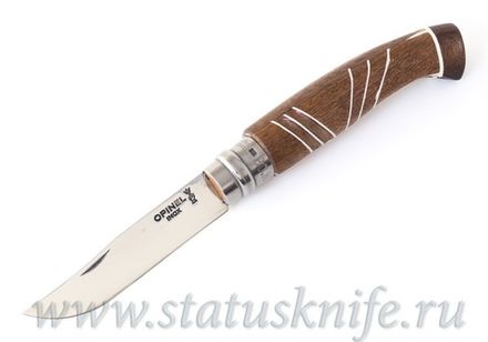Нож авторский Opinel 08 Mirror Brown полированный клинок