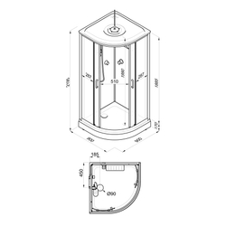 Душевая кабина Тритон Прайм-Сатин 90х90 А