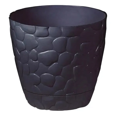 Кашпо КАМНИ D150мм 1,4л коричневый ротанг 0,128,147х0,147м