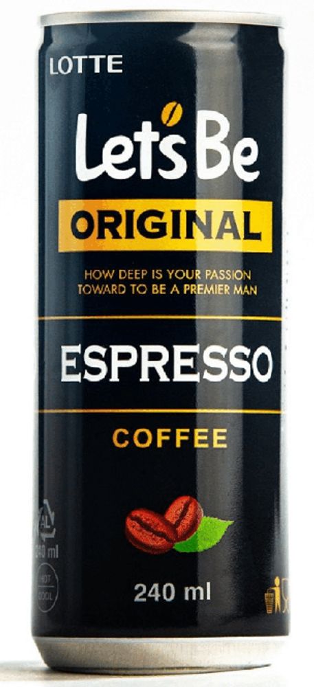 Кофейный напиток Лотте Летс Би Эспрессо / Lotte Let&#39;s Be Espresso 0.24 - банка