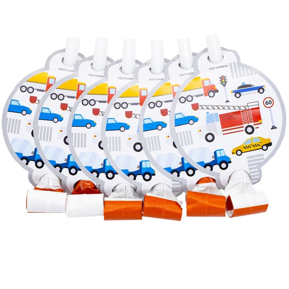 Язык-гудок с карт Машинки 6шт