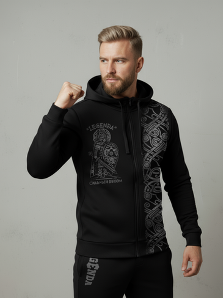 Костюм спортивный с начесом мужской LEGENDA Варяг черный