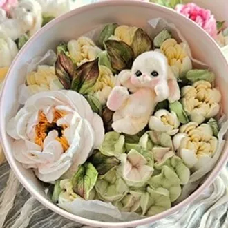 Зефир в шляпной коробке «Зайка» / 21 см