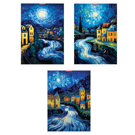 Тетрадь А4  48л кл. скоба Academy Style "Город Ван Гога" твин УФ-лак