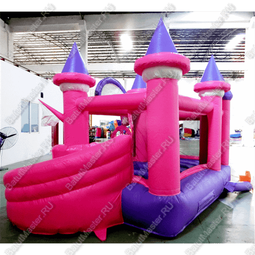 Детский надувной батут "Розовый замок"