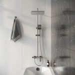Душевая стойка Grossman Style 500.K35.05.120 с верхним душем,ручной лейкой и смесителем, брашированный никель,1 место