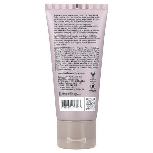 100% PURE, Скраб для лица из мякоти асаи, 59 мл (2 жидк. Унции)