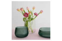 Ваза прямоугольная 20х18см Nude Glass Опти бирюзовая