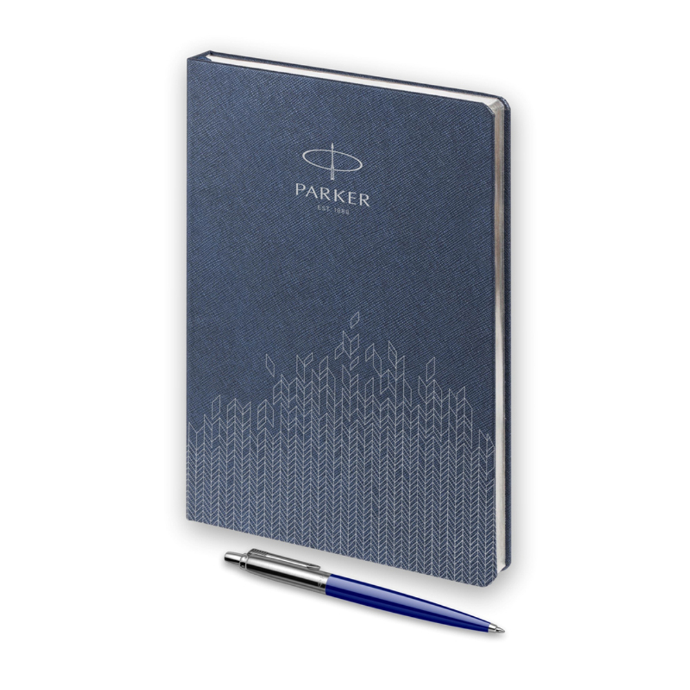 Подарочный набор: Шариковая ручка Parker Jotter + ежедневник, синий