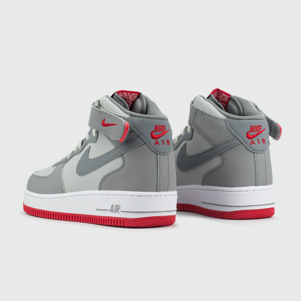 Кроссовки Nike Air Force 1 Wmns L.Grey / Red Ftwr.