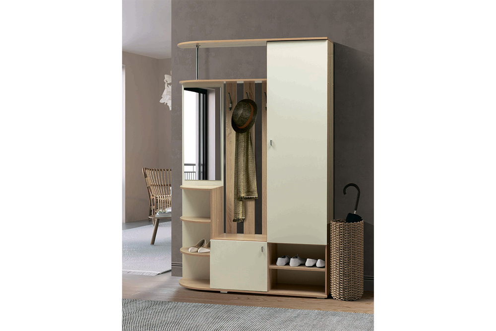 Прихожая Кармен-7, Дуб Сонома, Белый