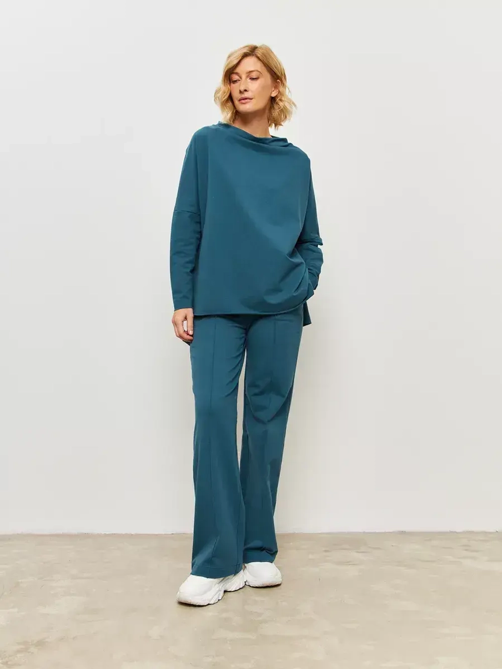 Штаны палаццо оверсайз изумруд