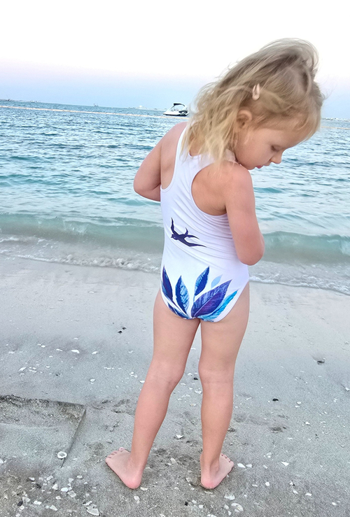 Купальник детский слитный Пионы