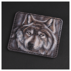 Кожаный картхолдер «Волк»