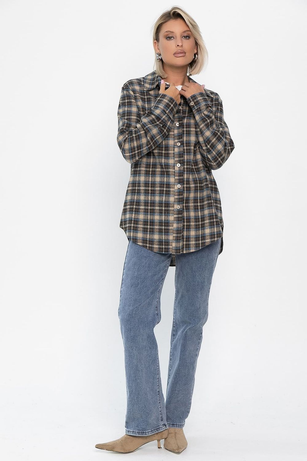 Рубашка Денни (бежево-коричневая) Б14136-7М LT Collection