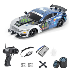 Радиоуправляемая машина для дрифта HB Ford Mustang (4WD, свет, пар, акб, 1:16) - SC16A05-1 бело-голубой