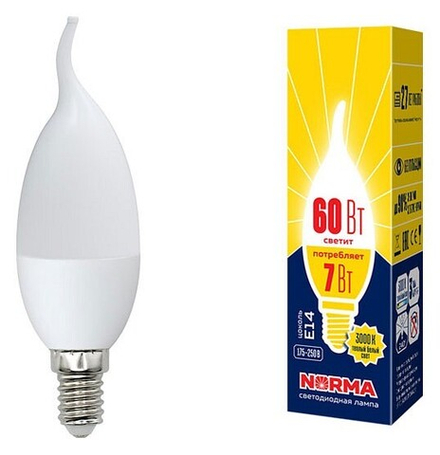 Лампа светодиодная Volpe  E14 7Вт 4000K UL-00003800