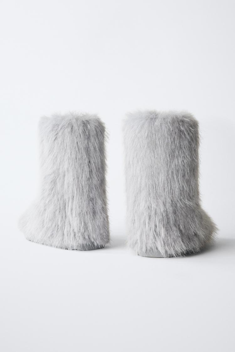 ZARA САПОГИ С ОТДЕЛКОЙ ИЗ ИСКУССТВЕННОГО МЕХА, СИНИЙ