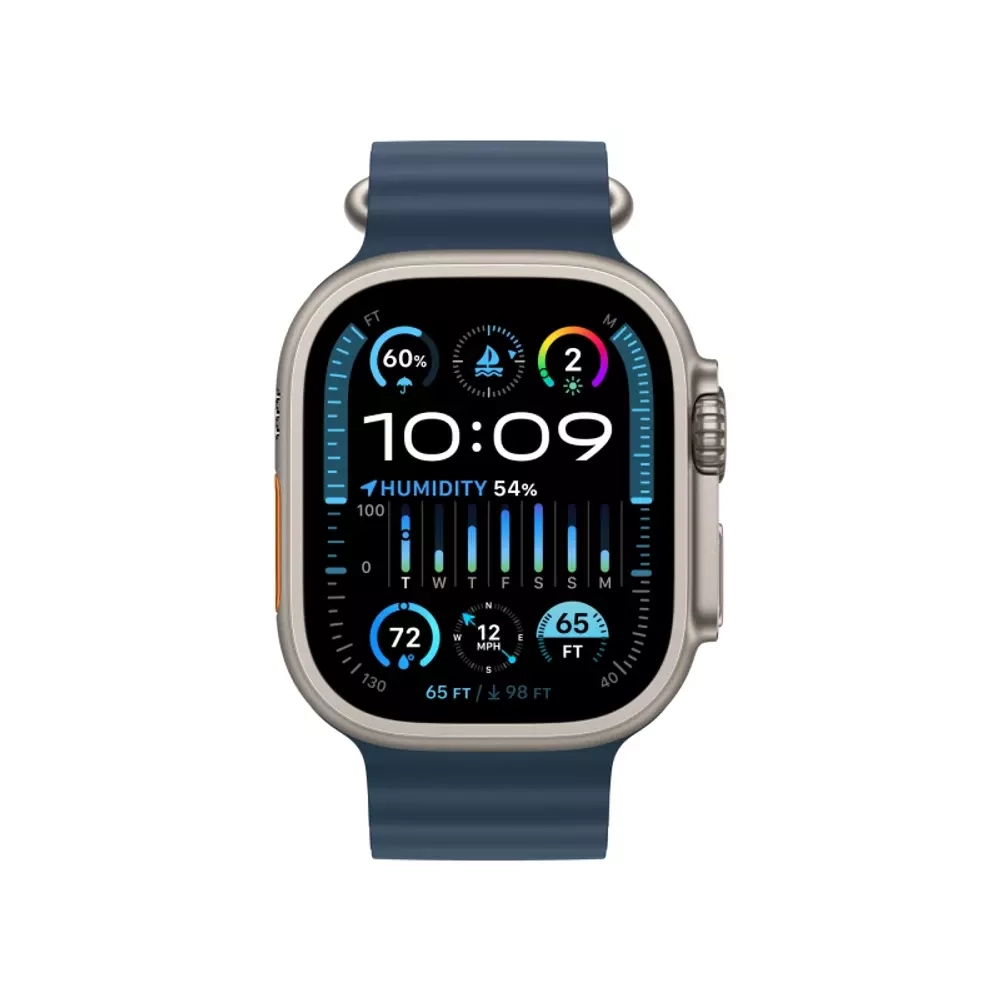 Apple Watch Ultra 2, 49 мм, корпус из титана, ремешок Ocean синего цвета