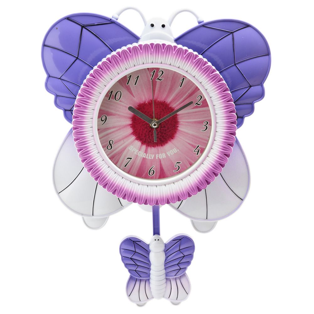 Часы настенные (с маятником) "Бабочка" 30*7*41см. (3вида) (часы-батарейка 1"АА" в комплект не входит