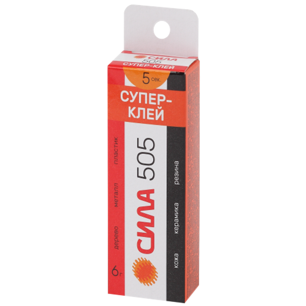 Супер-клей СИЛА 505-6 6 г пластик туба в коробке