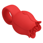 Красный мини-вибратор на палец Jae