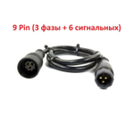 Провод кабель на мотор колесо с разъемами для электровелосипеда 9 Pin (72 см)