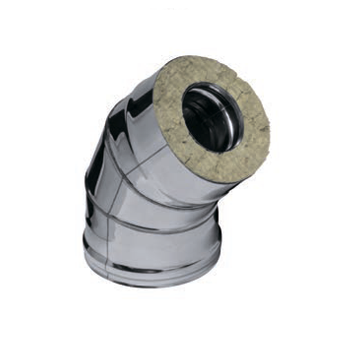 Сэндвич-колено 135° (430/0,5мм) Ф110*200 нерж (Ferrum)