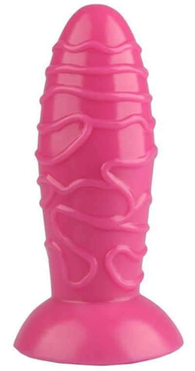 Розовая анальная втулка с венками - 17,5 см. (Цвет: розовый)