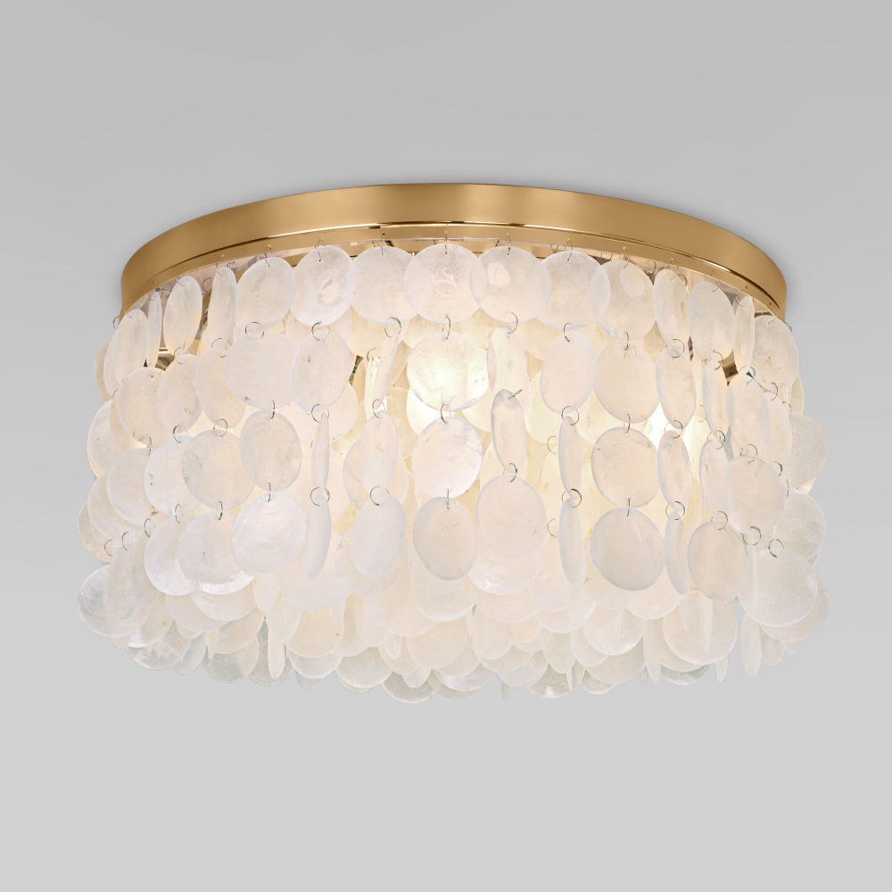 Потолочная люстра Eurosvet 60084/5 латунь/перламутр Smart