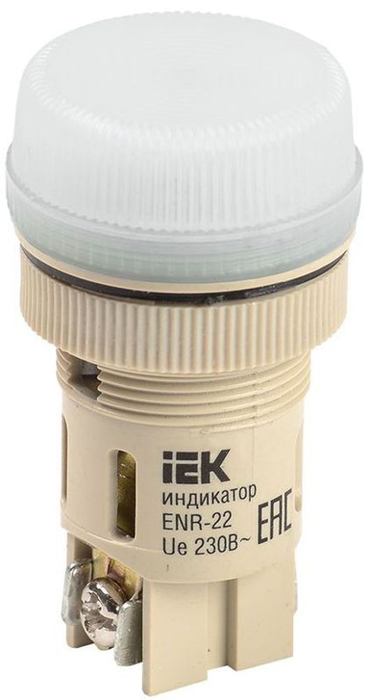 Лампа светосигнальная ENR-22 d22мм 240В AC бел. цилиндр неон IEK BLS40-ENR-K01 Лампа светосигнальная ENR-22 d22мм 240В AC бел. цилиндр неон IEK BLS40-ENR-K01