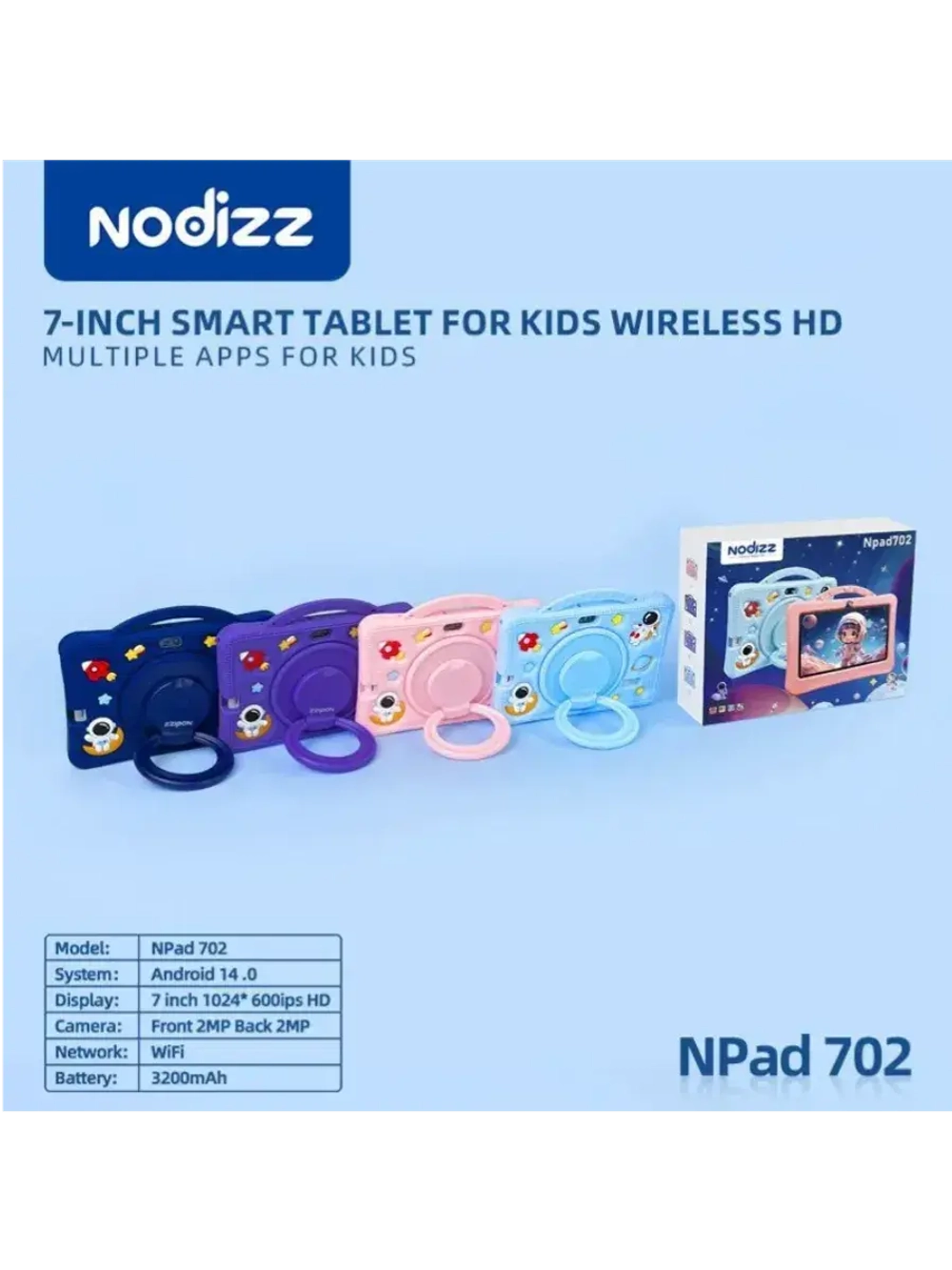 Детский планшет Npad 702, 7" 1 ГБ/16 ГБ, синий