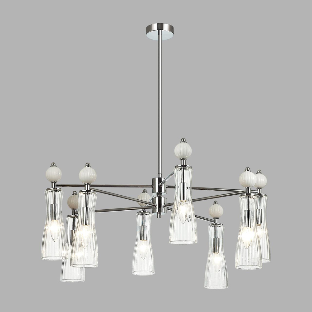 8268/8 NEOCLASSI LN26 160 хром/белый/прозрачный, металл/керамика/стекло Люстра Е14 8*40W 220V EMILY