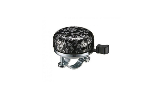 Звонок NUVO механический, d 55мм, сталь, черно-серебристый, цветы