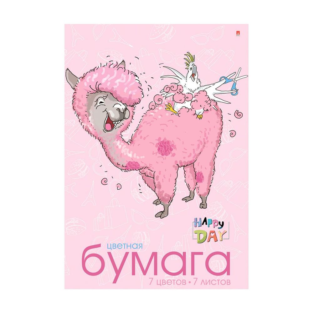 Бумага цветная А4 7л. 7цв. "Мультики" 4 вида (Альт)