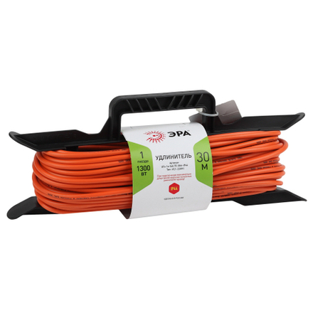 Удлинитель силовой ЭРА UFx-1e-3x0.75-30m на рамке c заземлением 1 розетка 30м ПВС 3x0.75мм2