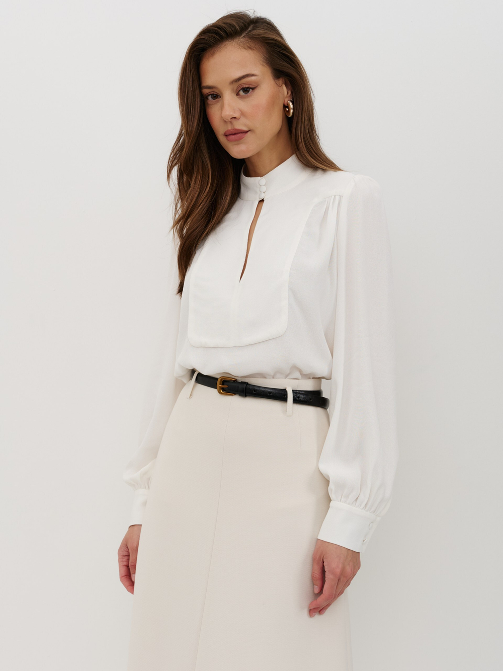 Юбка-трапеция, молочная