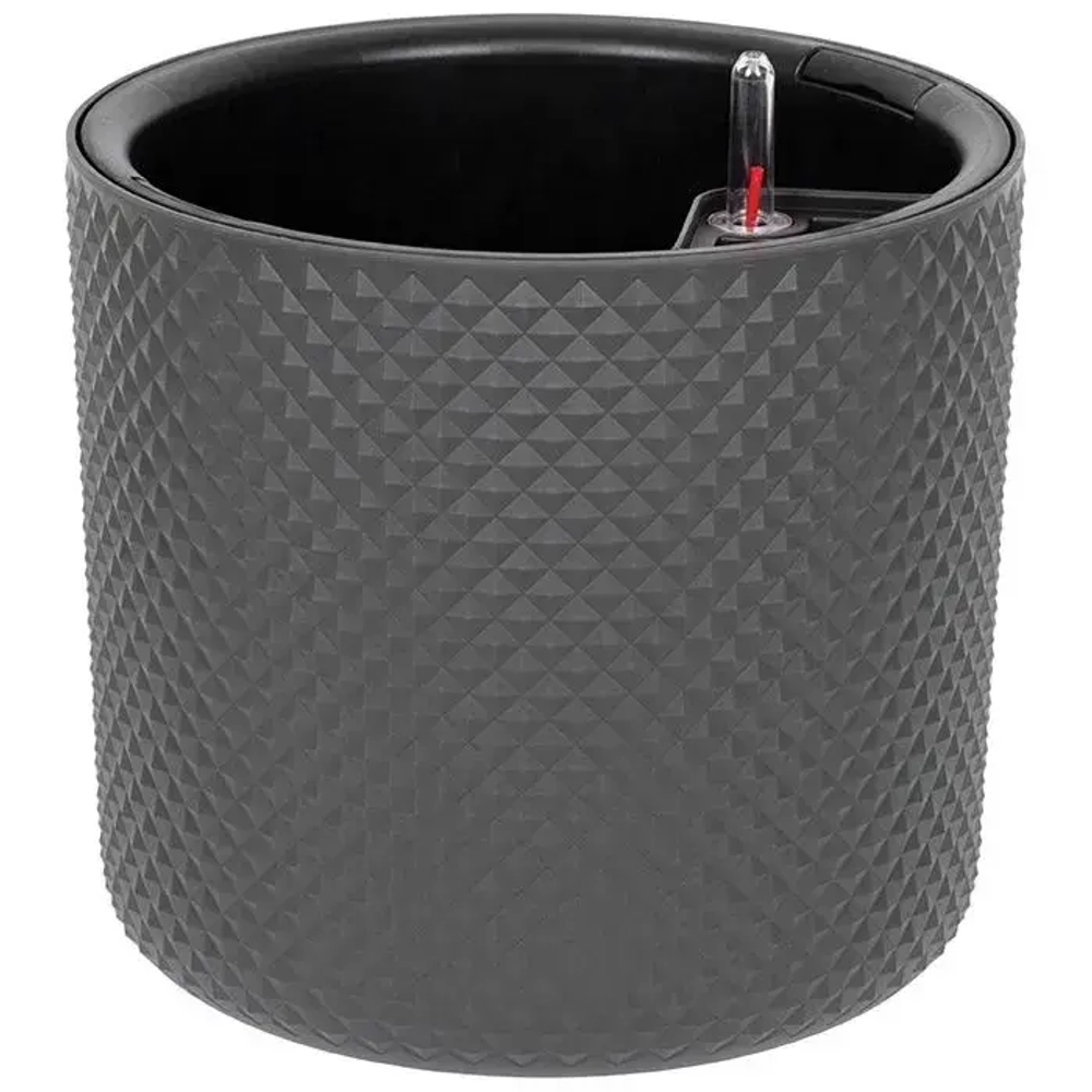 Кашпо ФАСЕТ D360мм 29л с вставкой и с автополивом Графитовый